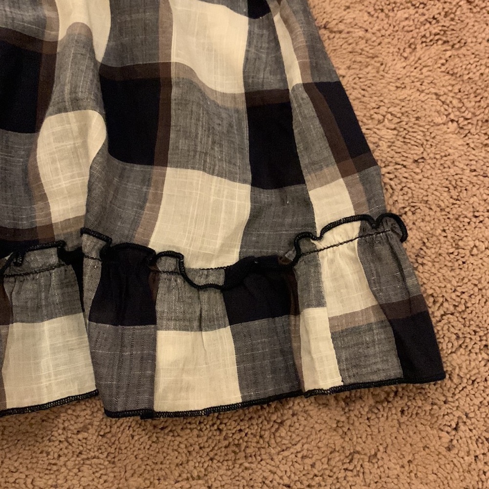FOREVER 21 Brown Black Cream Plaid Ruffle Tank Top, size M - Picture 6 of 6
